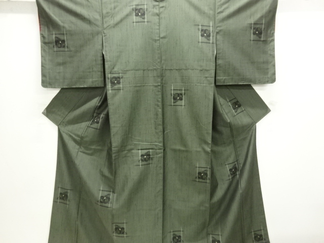 JAPANESE KIMONO / TATE-BUSHI TSUMUGI / WOVEN IGETA PATTERN